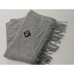 Pissenlit Scarf Cashmere Gray Tassels 28x72 Classic‎ Minimalist
